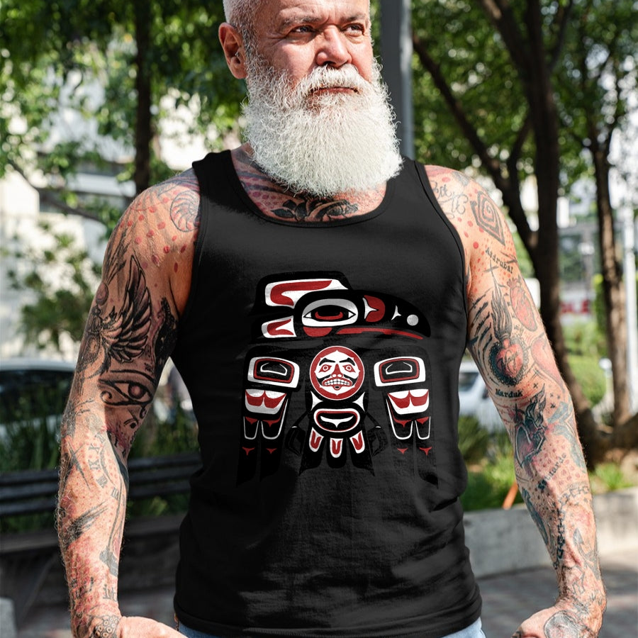 Native American T-Shirts, Vintage Native American Unisex T-Shirt/Hoodie/Sweatshirt HLT00 - Haida Tlingit Raven Totem Native American Indigenous Pride