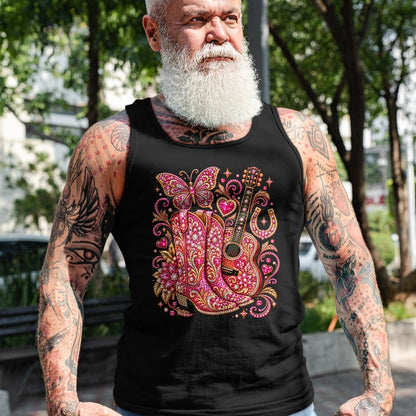 Guitar Lover Shirt, Funny Guitar UnisexT-Shirt/Hoodie/Sweatshirt HLT00 - Pink Butterfly Bling Cowgirl Guitar Western Rhinestone Cute T-Shirt