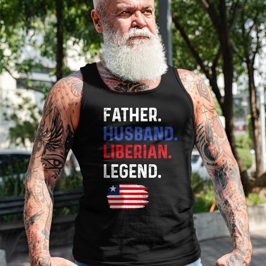 Gift for Dad Shirt, Funny Dad Unisex T-Shirt/Hoodie/Sweatshirt HLT00 – Father Husband Liberian Legend Proud Dad Liberia Flag T-Shirt