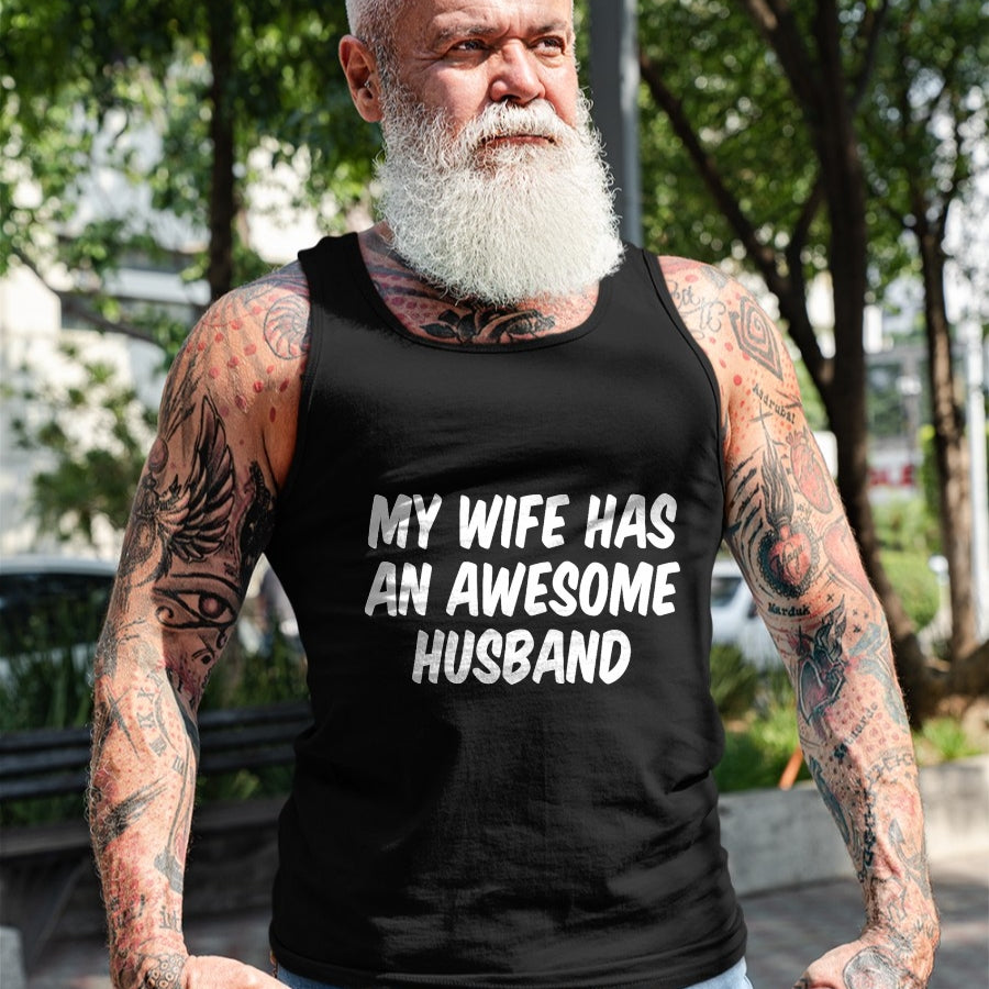 Best Wife Shirt, Wife and Husband Unisex T-Shirt/Hoodie/Sweatshirt HLT00 - My Wife Has An Awesome Husband T-Shirt (5)
