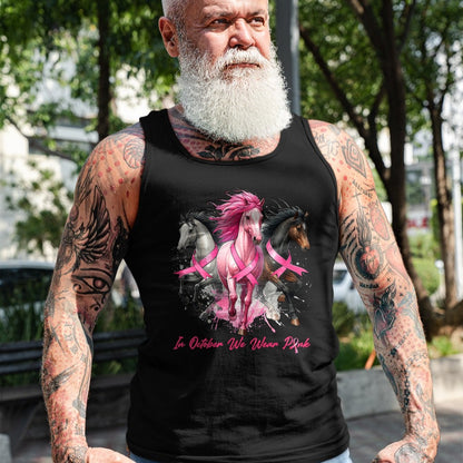 Best Horse Lover Shirt , Funny Horse UnisexT-Shirt/Hoodie/Sweatshirt HLT00 - in October We Wear Pink Horse Breast Cancer Awareness Women T-Shirt