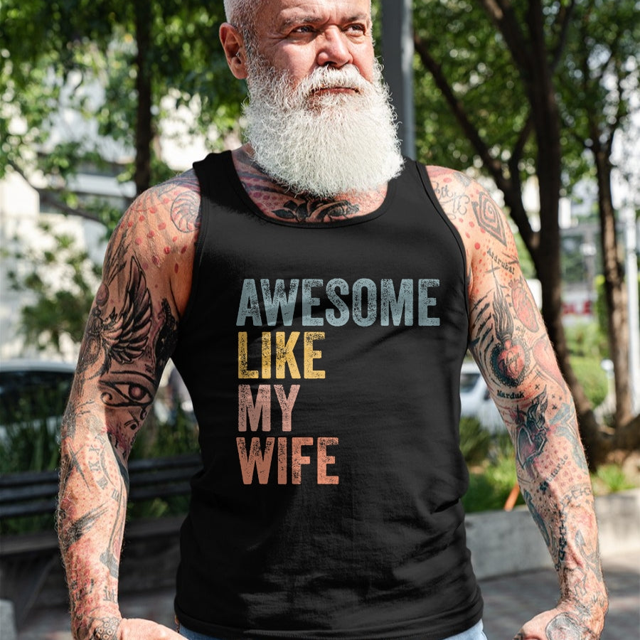 Best Wife Shirt, Wife and Husband Unisex T-Shirt/Hoodie/Sweatshirt HLT00 - Mens Husband Awesome Like my wife Funny Vintage Text T-Shirt