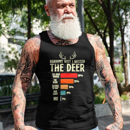 Funny Hunting Shirt, Gift For Hunting Lover Unisex T-Shirt/Hoodie/Sweatshirt HLT00 - Funny Hunter Reasons why i Missed the Deer Hunting T-Shirt