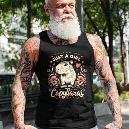 Cute Capybara Shirt, Funny Capybara Unisex T-Shirt/Hoodie/Sweatshirt HLT00 - Just a Girl who Loves Capybaras T-Shirt (6)