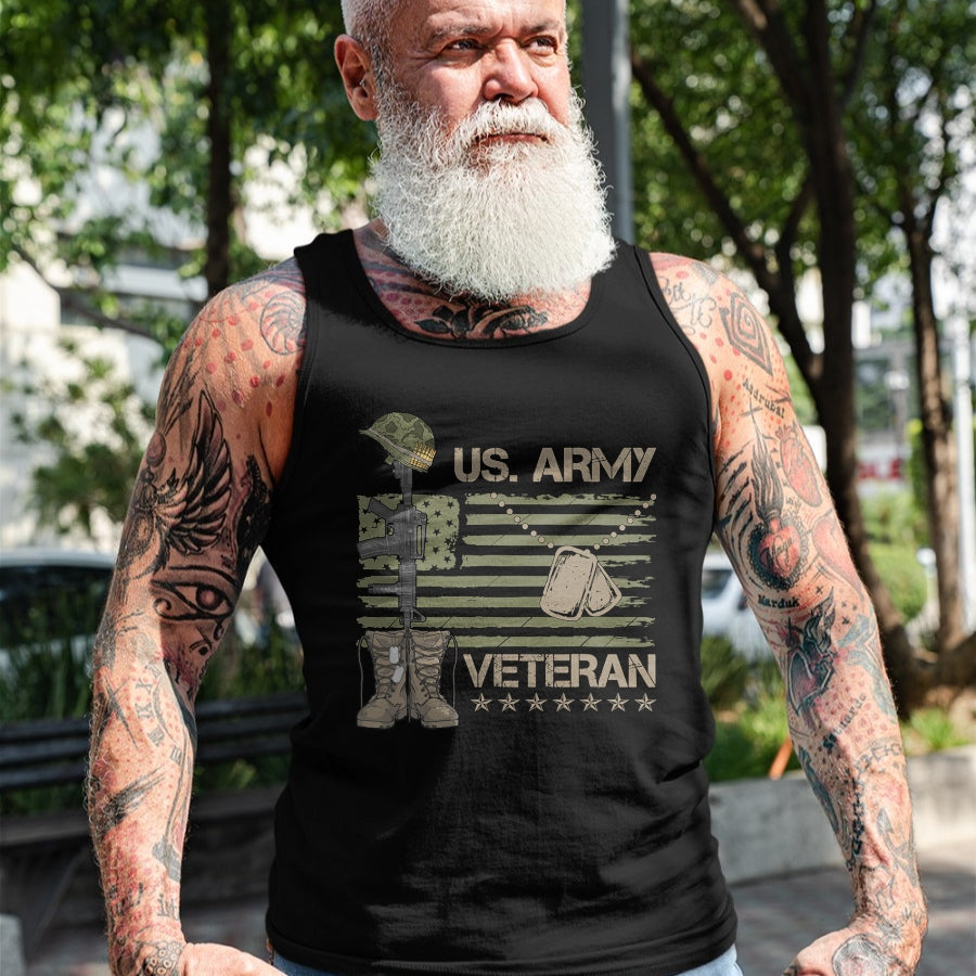 Proud Veteran Shirt, Funny Veteran UnisexT-Shirt/Hoodie/Sweatshirt HLT00 - U.S. Army Veteran Flag Patriotic Shirts for Men and Women Memorial Day Tees T Shirts