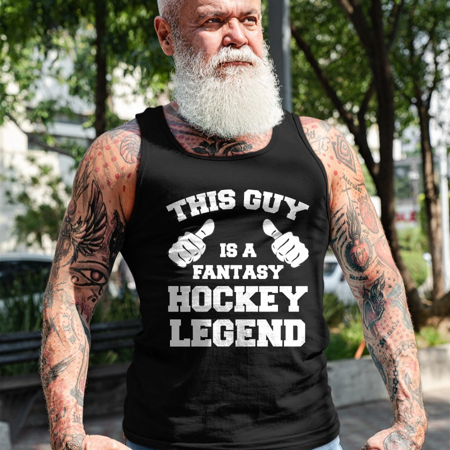 Best Wife Shirt, Wife and Husband Unisex T-Shirt/Hoodie/Sweatshirt HLT00 - This Guy Is A Fantasy Hockey Legend Sports Gaming T-Shirt