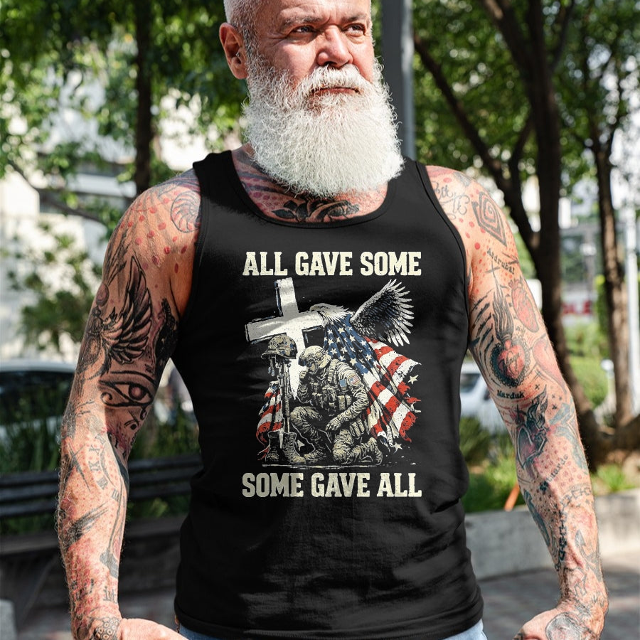 Proud Veteran Shirt, Funny Veteran UnisexT-Shirt/Hoodie/Sweatshirt HLT00 - All Gave Some Some Gave All Patriotic Veteran Design T-Shirt, Men, Black, 3X-Large