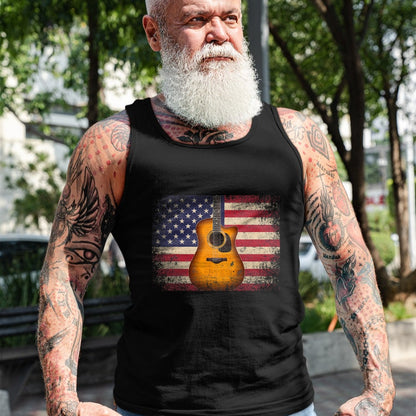 Guitar Lover Shirt, Funny Guitar UnisexT-Shirt/Hoodie/Sweatshirt HLT00 - Guitar 4th of July Gift American Flag USA - Country Music T-Shirt Small