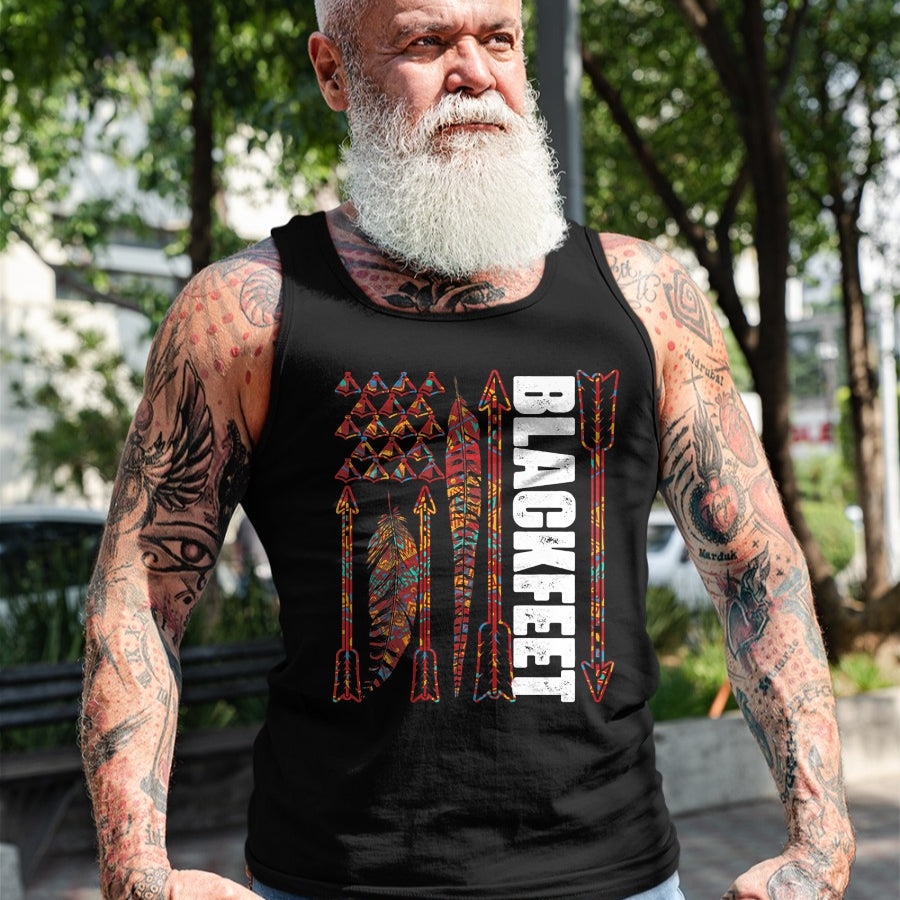 Native American T-Shirts, Vintage Native American Unisex T-Shirt/Hoodie/Sweatshirt HLT00 - Blackfeet Flag - Native Pride American Indian Tribe Premium