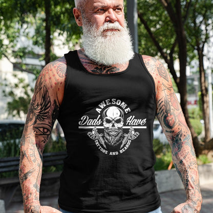 Best Wife Shirt, Wife and Husband Unisex T-Shirt/Hoodie/Sweatshirt HLT00 - Awesome Dads Have Tattoos And Beards Funny Father Dad T-Shirt