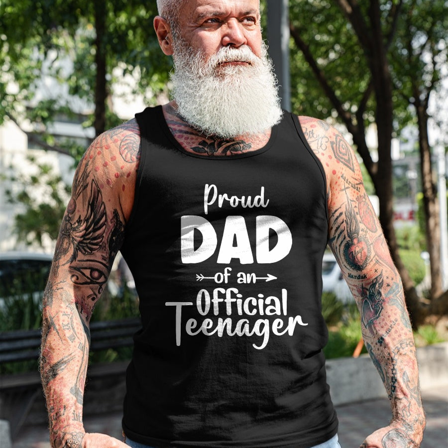 Gift for Dad Shirt, Funny Dad Unisex T-Shirt/Hoodie/Sweatshirt HLT00 – Proud Dad Of Official Teenager 13th Birthday 13 Years Old T-Shirt