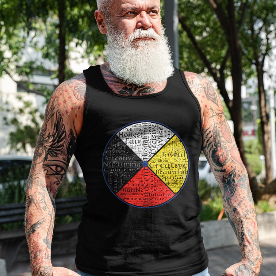 Native American T-Shirts, Vintage Native American Unisex T-Shirt/Hoodie/Sweatshirt HLT00 - Native American Words Of The Medicine Wheel 1