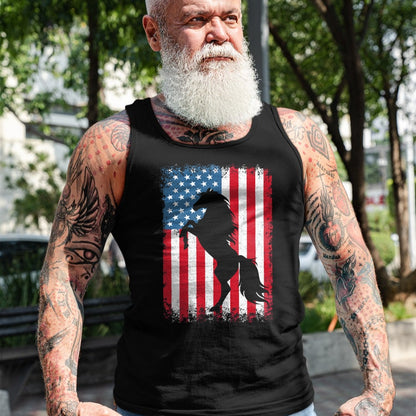 Best Horse Lover Shirt , Funny Horse UnisexT-Shirt/Hoodie/Sweatshirt HLT00 - Horse American Flag USA 4th of July Men Women Boys Girls T-Shirt