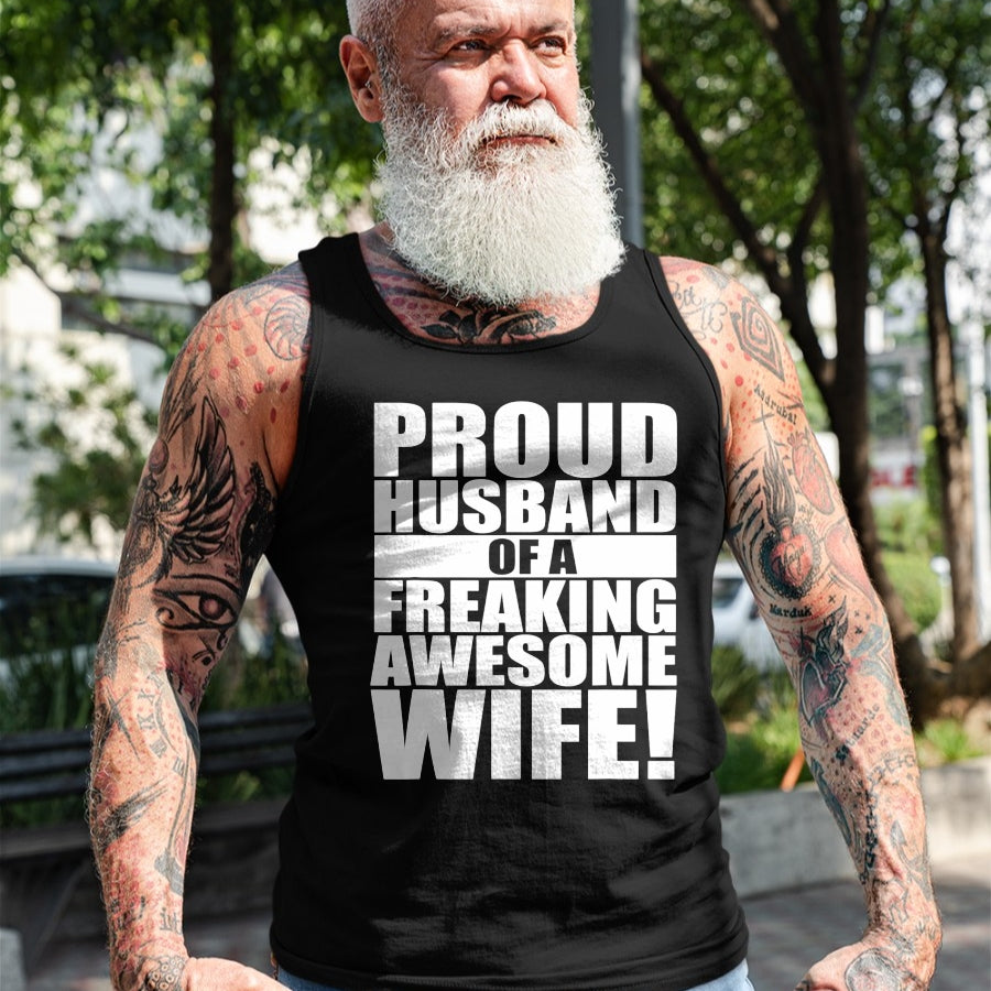 Best Wife Shirt, Wife and Husband Unisex T-Shirt/Hoodie/Sweatshirt HLT00 - Mens Proud Husband Awesome Wife Funny Valentines Day Gift T-Shirt