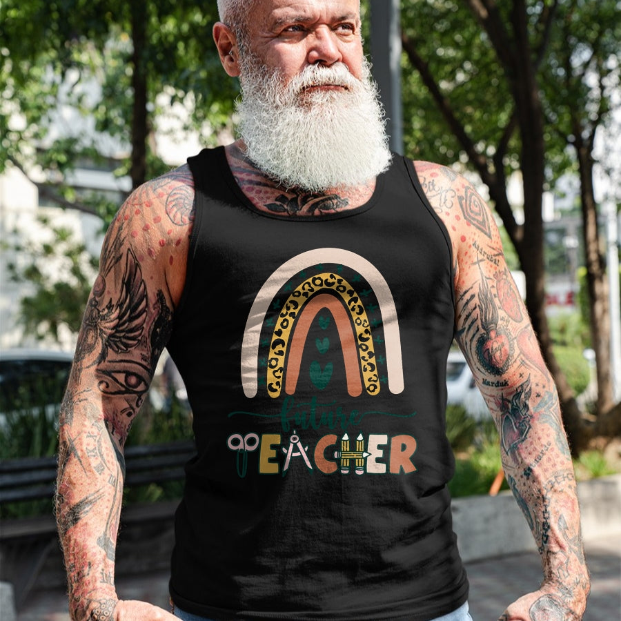 Best Teacher Shirt, Funny Teacher UnisexT-Shirt/Hoodie/Sweatshirt HLT00 - Future Teacher Boho Rainbow Leopard New Grad Student T-Shirt