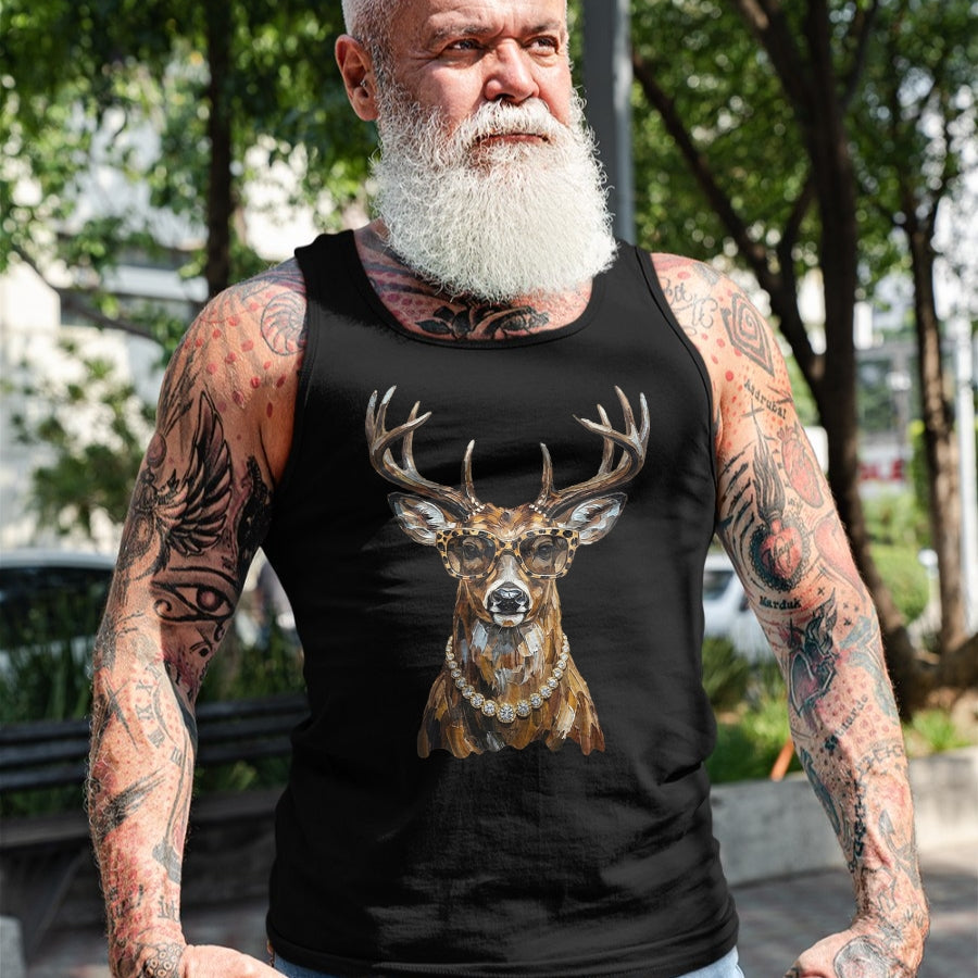 Best Thanksgiving Family Shirt , Funny Thanksgiving UnisexT-Shirt/Hoodie/Sweatshirt HLT00 - Glam Whitetail Deer Wearing Sunglasses Necklace Hunting T-Shirt
