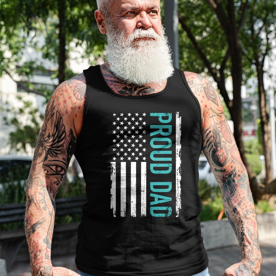 Gift for Dad Shirt, Funny Dad Unisex T-Shirt/Hoodie/Sweatshirt HLT00 – Proud dad US american flag gift for father_s day T-Shirt