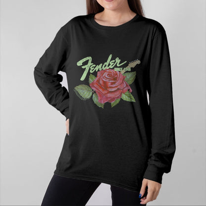 Guitar Lover Shirt, Funny Guitar UnisexT-Shirt/Hoodie/Sweatshirt HLT00 - Fender Rose Guitar Classic Vintage Style T-Shirt