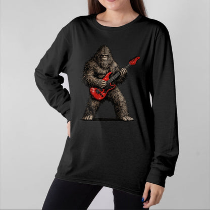 Guitar Lover Shirt, Funny Guitar UnisexT-Shirt/Hoodie/Sweatshirt HLT00 - Funny Bigfoot Playing Guitar Rock and Roll Gifts Men Women T-Shirt