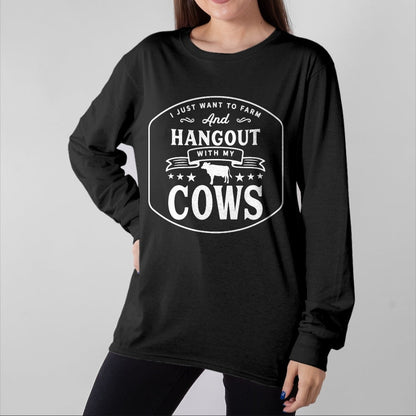 Best Farmer Life Shirt, Funny Farmer UnisexT-Shirt/Hoodie/Sweatshirt HLT00 - Hang Out with My Cows Farming Farmer Cow Herd T-Shirt
