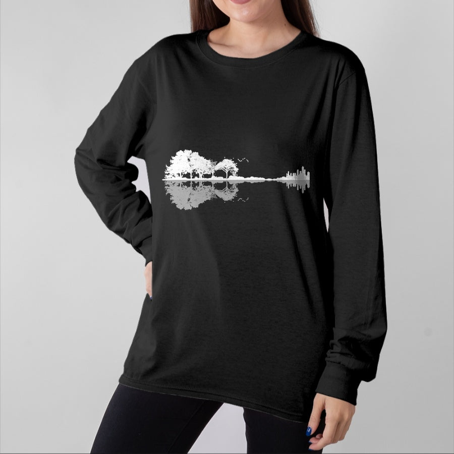 Guitar Lover Shirt, Funny Guitar UnisexT-Shirt/Hoodie/Sweatshirt HLT00 - Retro Forest Funny Nature Guitar Classic Music T-Shirt