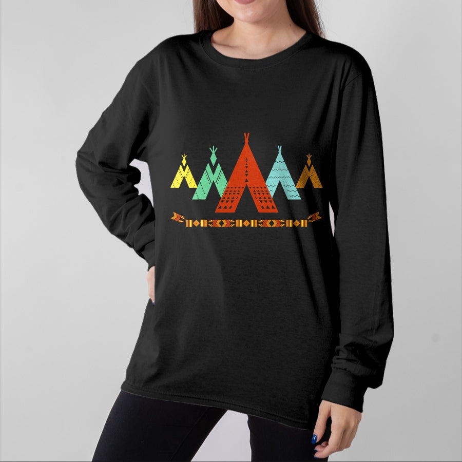 Native American T-Shirts, Vintage Native American Unisex T-Shirt/Hoodie/Sweatshirt HLT00 - Vintage Native American Teepee T-Shirt, Indian
