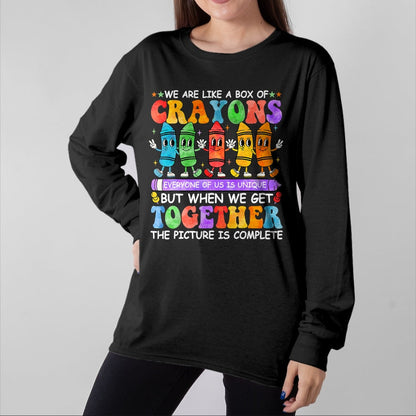 Best Teacher Shirt, Funny Teacher UnisexT-Shirt/Hoodie/Sweatshirt HLT00 - Funny Teacher We are Like A Box of Crayons Back to School T-Shirt