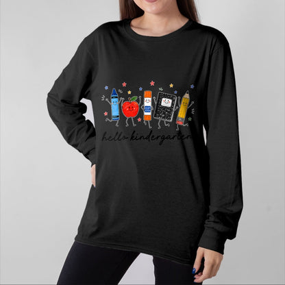 Best Teacher Shirt, Funny Teacher UnisexT-Shirt/Hoodie/Sweatshirt HLT00 - Back to School Teachers Doodles Crayon Hello Kindergarten T-Shirt