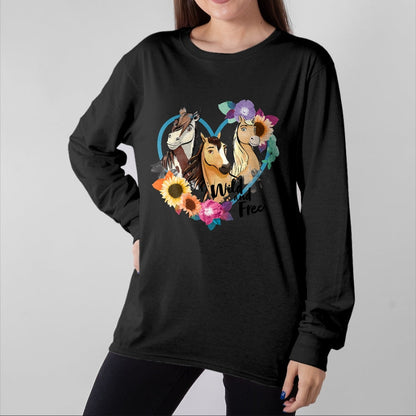 Best Horse Lover Shirt , Funny Horse UnisexT-Shirt/Hoodie/Sweatshirt HLT00 - Spirit Riding Free Wild and Free T-Shirt