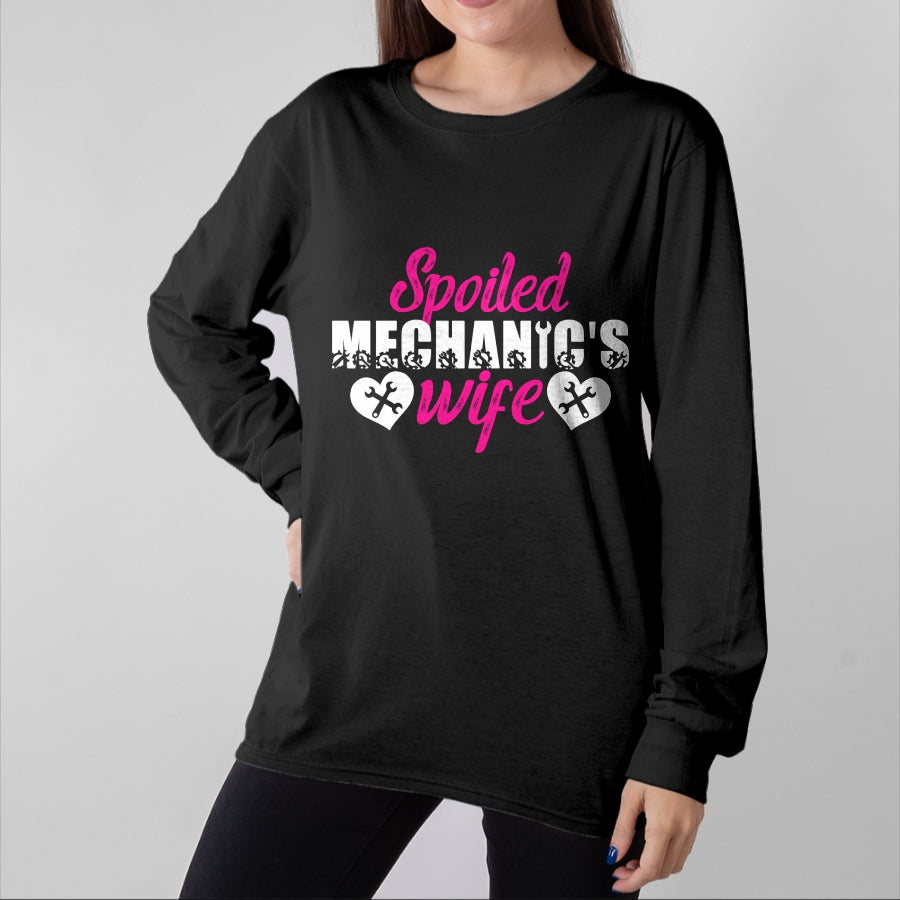Best Wife Shirt, Wife and Husband Unisex T-Shirt/Hoodie/Sweatshirt HLT00 - Gift for wife T shirt, spoiled wife   Spoiled Mechanic's Wife Of A Mechanic Wife Pullover Hoodie