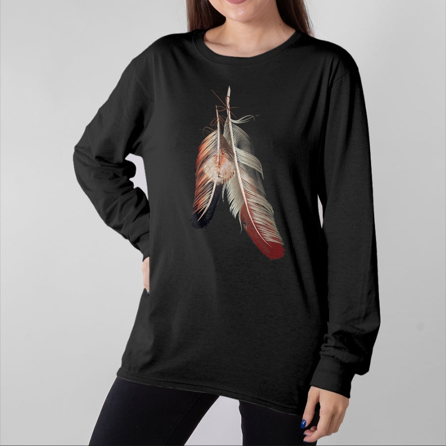 Native American T-Shirts, Vintage Native American Unisex T-Shirt/Hoodie/Sweatshirt HLT00 - Indigenous American Native Tribal Headdress Feathers