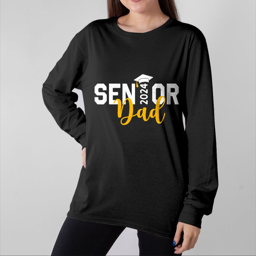Gift for Dad Shirt, Funny Dad Unisex T-Shirt/Hoodie/Sweatshirt HLT00 – Proud Senior Dad 2024 Senior 2024 Dad Class Of 2024 Father T-Shirt
