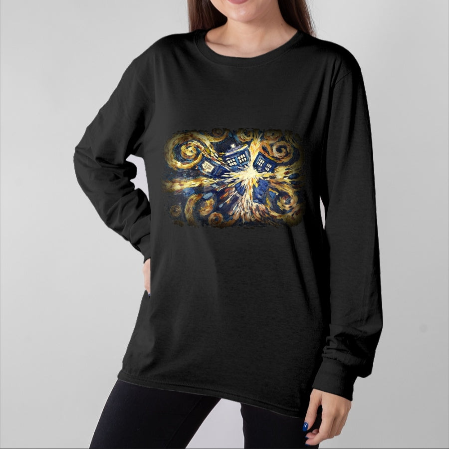 Best Doctor Shirt, Funny Doctor UnisexT-Shirt/Hoodie/Sweatshirt HLT00 - Art Tardis Van Gogh Time Travel Sci-Fi Fan T-Shirt