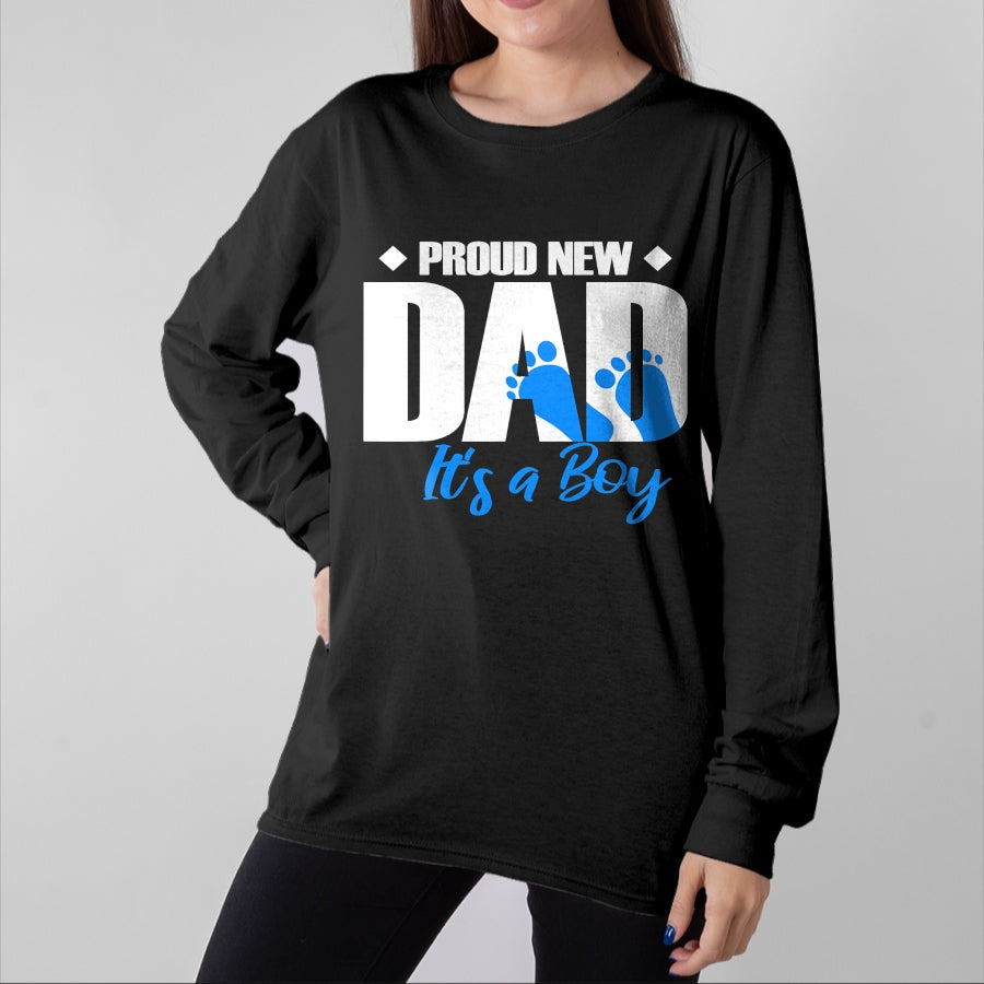 Gift for Dad Shirt, Funny Dad Unisex T-Shirt/Hoodie/Sweatshirt HLT00 – Mens Proud New Dad It_s A Boy T-Shirt