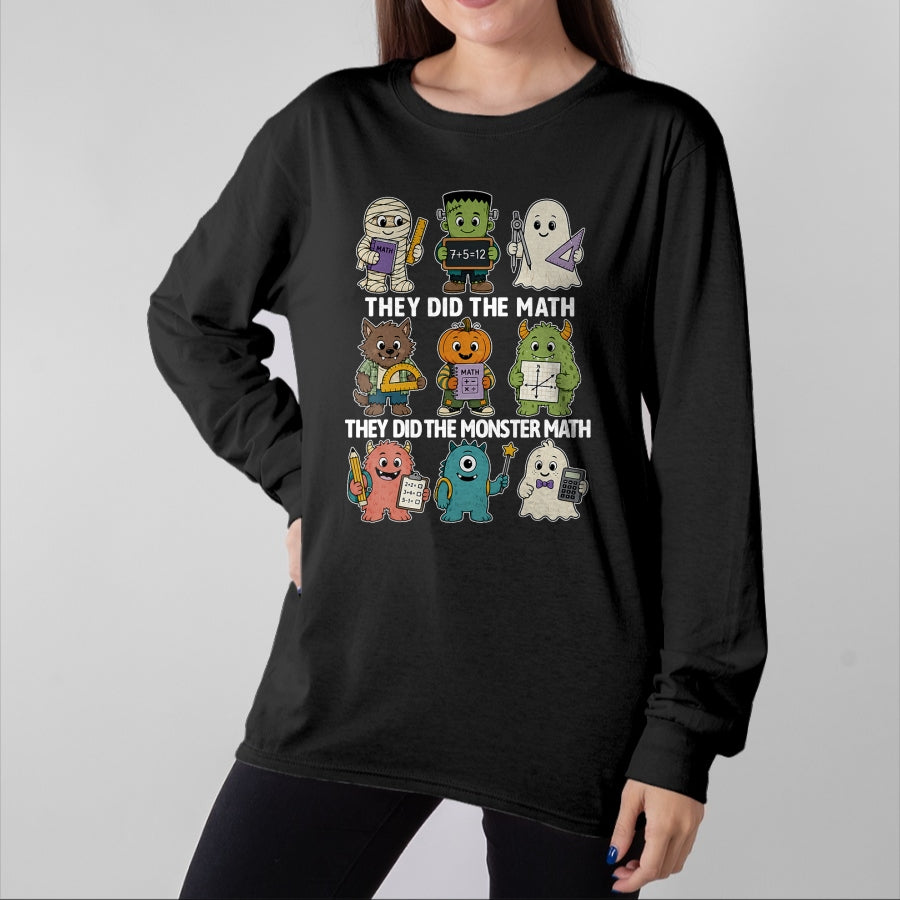 Best Teacher Shirt, Funny Teacher UnisexT-Shirt/Hoodie/Sweatshirt HLT00 - Cute Funny They Did The Monster Math Teachers Halloween T-Shirt