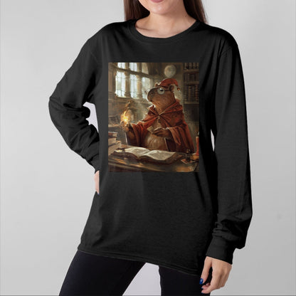 Cute Capybara Shirt, Funny Capybara Unisex T-Shirt/Hoodie/Sweatshirt HLT00 - Funny Graphic Capybara Long Sleeve T-Shirt (6)