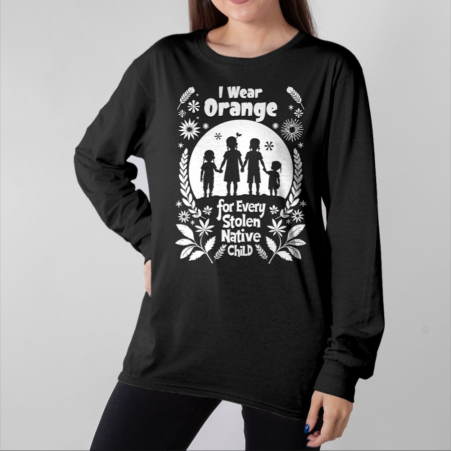 Native American T-Shirts, Vintage Native American Unisex T-Shirt/Hoodie/Sweatshirt HLT00 - I Wear Orange For Every American Native Child Indian Pride (1)