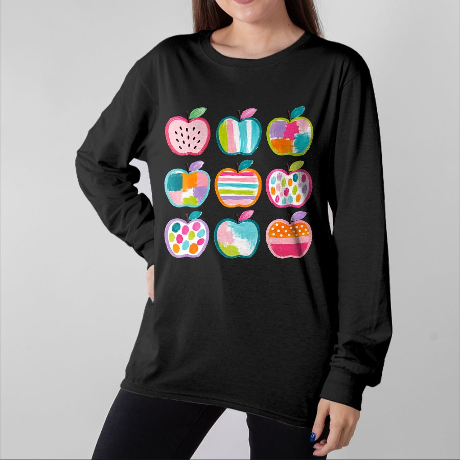 Best Teacher Shirt, Funny Teacher UnisexT-Shirt/Hoodie/Sweatshirt HLT00 - Preppy Art Apples Back to School Teacher Student Cute Apple T-Shirt