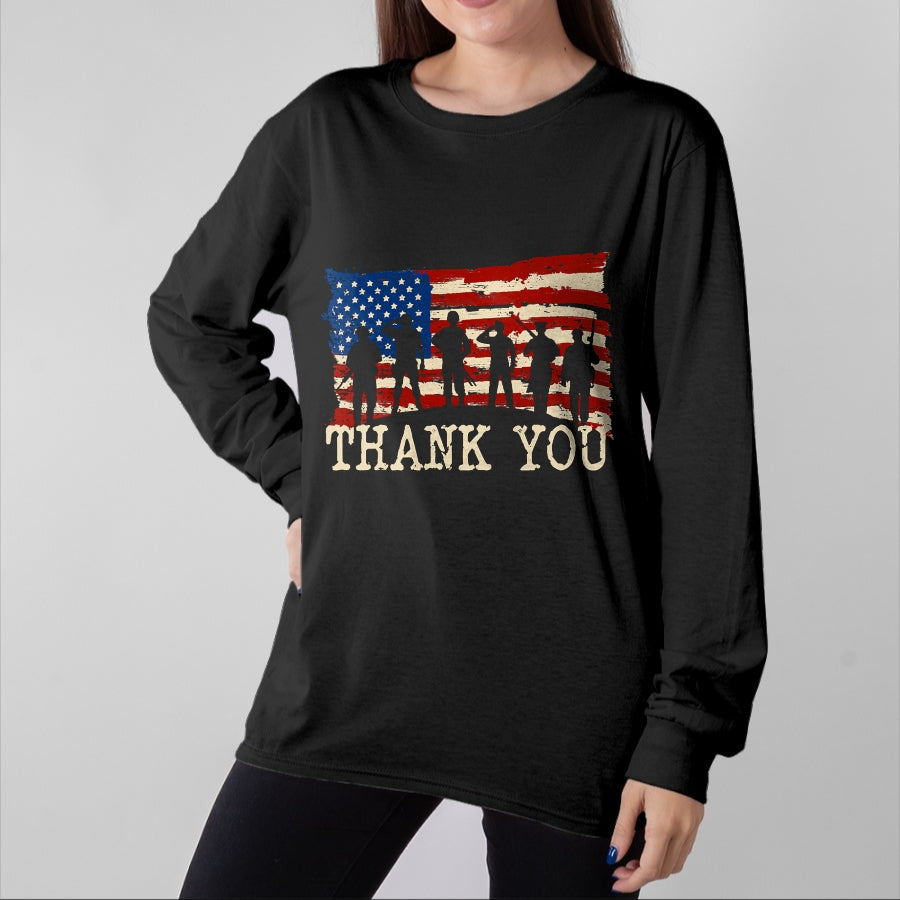 Proud Veteran Shirt, Funny Veteran UnisexT-Shirt/Hoodie/Sweatshirt HLT00 - American Flag Thank You Veterans Proud Veteran T-Shirt