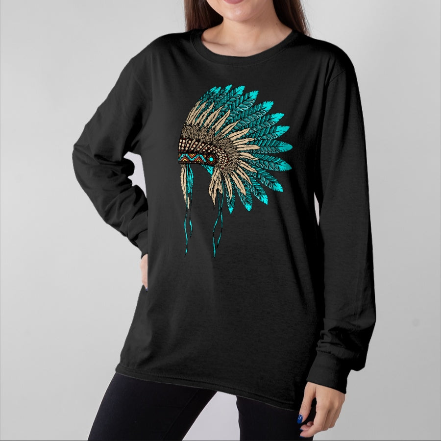 Native American T-Shirts, Vintage Native American Unisex T-Shirt/Hoodie/Sweatshirt HLT00 - Native American Indian Headdress Costume Jewelry Decor