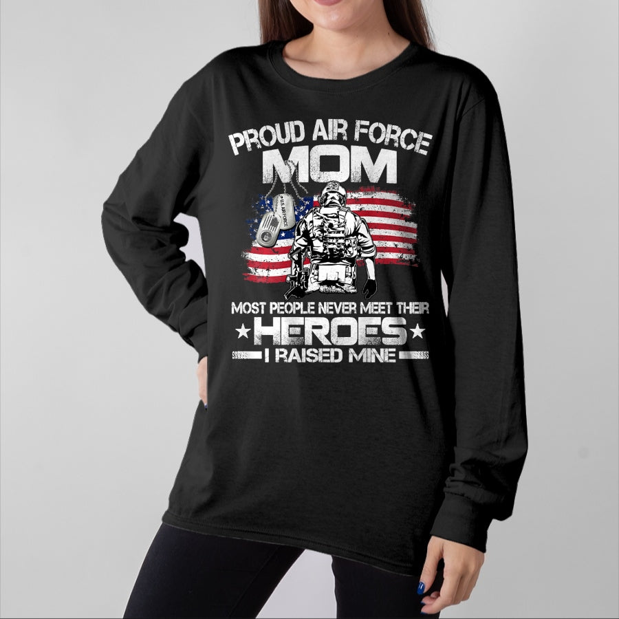 Gift for Mom Shirt, Funny Mom Unisex T-Shirt/Hoodie/Sweatshirt HLT00 - Proud Air Force Mom Air Force Graduation Mom USAF Heroes T-Shirt