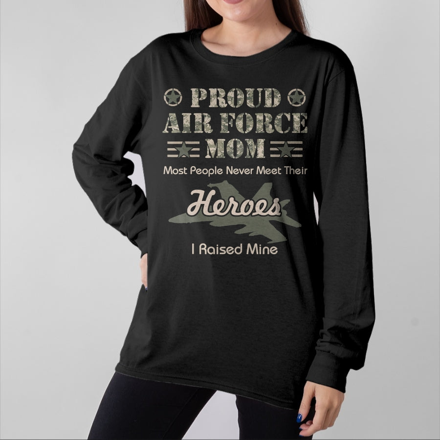 Gift for Mom Shirt, Funny Mom Unisex T-Shirt/Hoodie/Sweatshirt HLT00 - Proud Air Force Mom T-Shirt