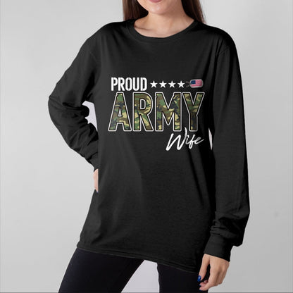 Best Wife Shirt, Wife and Husband Unisex T-Shirt/Hoodie/Sweatshirt HLT00 - Gift for wife T shirt, lucky wife   OCP Proud Army Wife Pullover Hoodie