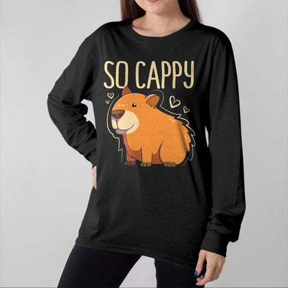 Cute Capybara Shirt, Funny Capybara Unisex T-Shirt/Hoodie/Sweatshirt HLT00 - Funny Capybara So Cappy T-Shirt