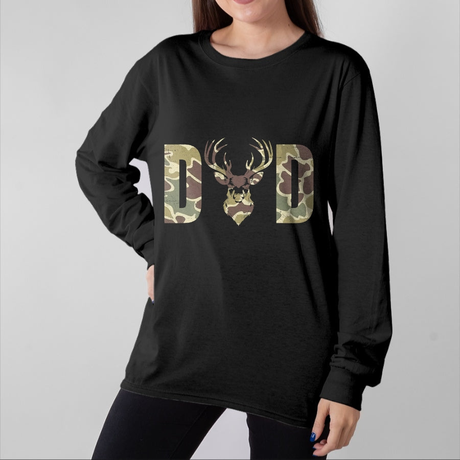 Funny Hunting Shirt, Gift For Hunting Lover Unisex T-Shirt/Hoodie/Sweatshirt HLT00 - Old School Camo Dad Hunting, Camouflage Deer Father_s Day T-Shirt