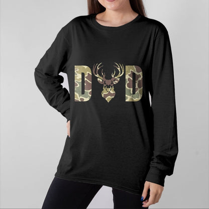 Funny Hunting Shirt, Gift For Hunting Lover Unisex T-Shirt/Hoodie/Sweatshirt HLT00 - Old School Camo Dad Hunting, Camouflage Deer Father_s Day T-Shirt