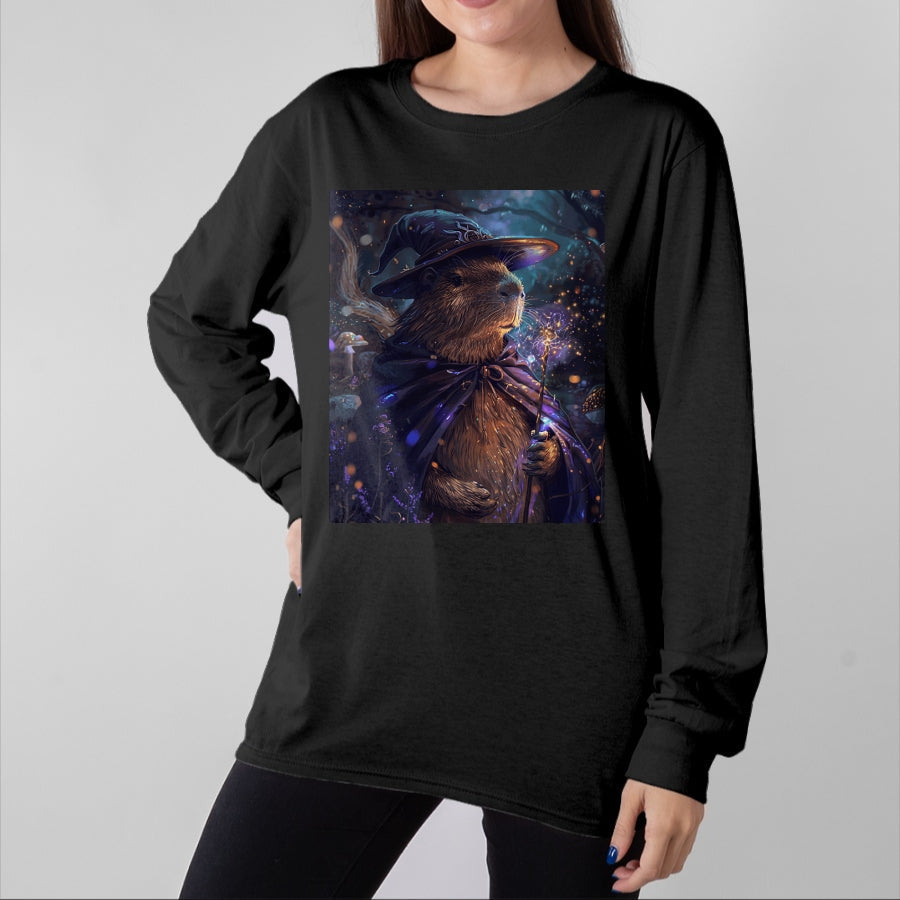 Cute Capybara Shirt, Funny Capybara Unisex T-Shirt/Hoodie/Sweatshirt HLT00 - Funny Graphic Capybara Long Sleeve T-Shirt (20)