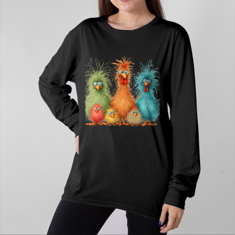 Best Thanksgiving Family Shirt , Funny Thanksgiving UnisexT-Shirt/Hoodie/Sweatshirt HLT00 - Retro Eagerlys Colorful Funny Chicken Art, for Men Women Kid T-Shirt