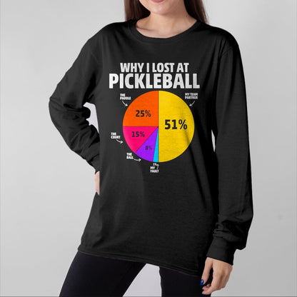 Funny Pickleball Shirt, Pickleball Lover Unisex T-Shirt/Hoodie/Sweatshirt HLT00 - Funny Why I Lose at Pickleball Gifts for Men Women Kids T-Shirt