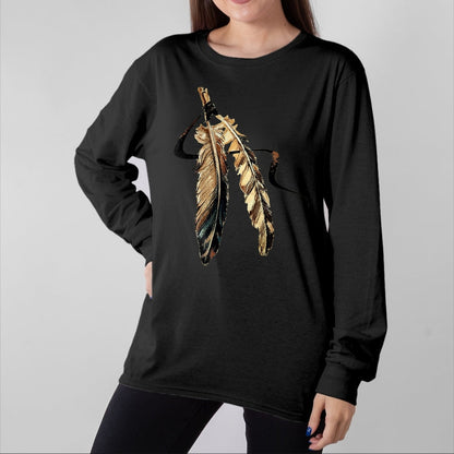 Native American T-Shirts, Vintage Native American Unisex T-Shirt/Hoodie/Sweatshirt HLT00 - Southwest Native American Indian Tribal Art Colorful Feather